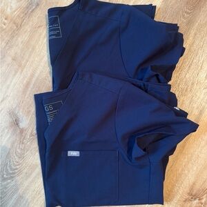 Figs Navy Blue Scrub Tops
